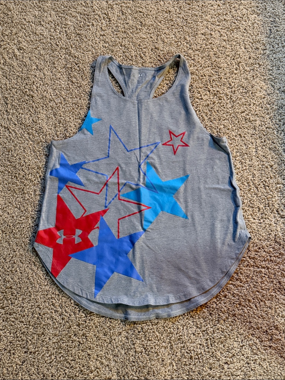 Under Armour Light Gray Racerback HeatGear Tank